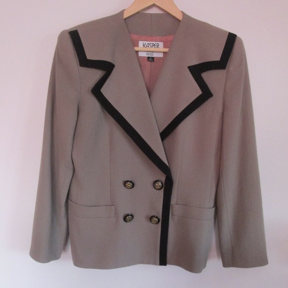 KASPER A.S.L. LINED DOUBLE BREAST PETITE SUIT - Picture 2 of 8